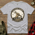 Grey t-shirt with "CALLUSED HANDS CLUB MEMBERSHIP EARNED" text and wrench graphic.