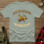 T-shirt with "Blue Collar Blend" and tools above a cigar.