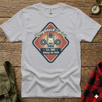 White t-shirt with Roughneck Spirit logo featuring gears and lantern.