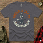 Dark gray t-shirt with anvil and text "Forged in the 40, Tempered in the Wild."