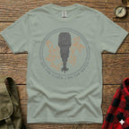 Light gray t-shirt with outboard motor graphic and text "Off the Clock / On the Water".