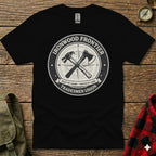 Black t-shirt with "Ironwood Frontier Tradesmen Union" circular logo.