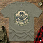 T-shirt featuring a cartoon bear wearing a cap, holding a saw, with text "CHIEF WIFE APPROVED MANAGED HUSBAND SPECIES".