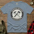 Gildan Softstyle t-shirt with Ironwood Frontier Tradesmen Union logo.