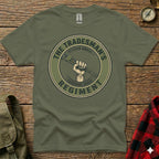 Green t-shirt with "The Tradesman's Hardware Grade Regiment" logo and wrench graphic.